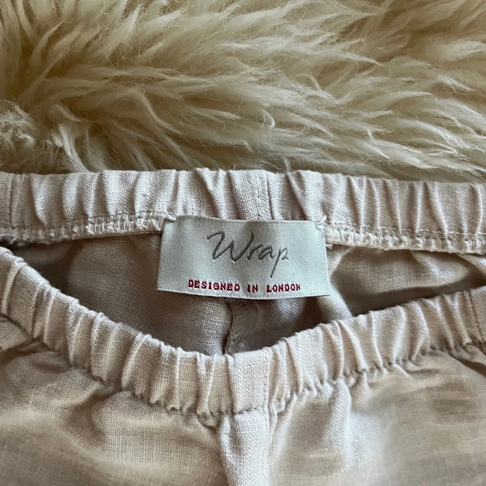 Wrap London linen smocked side wide leg pants size 2/4 - Picture 5 of 5